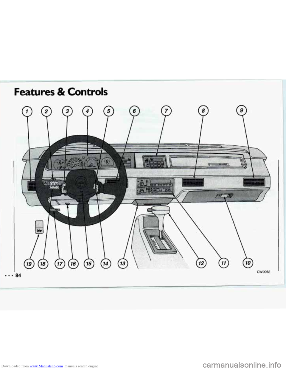 CHEVROLET LUMINA 1993 1.G Owners Manual Downloaded from www.Manualslib.com manuals search engine Features & Controls 
P 
.  
CW2052   