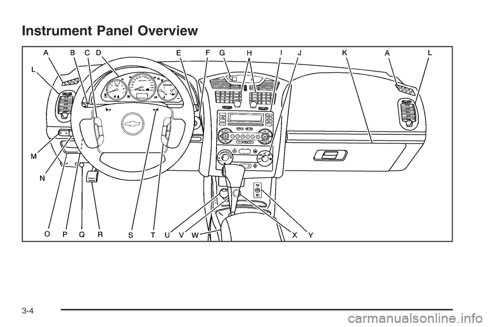 CHEVROLET MALIBU 2006 6.G Owners Manual Instrument Panel Overview
3-4 
