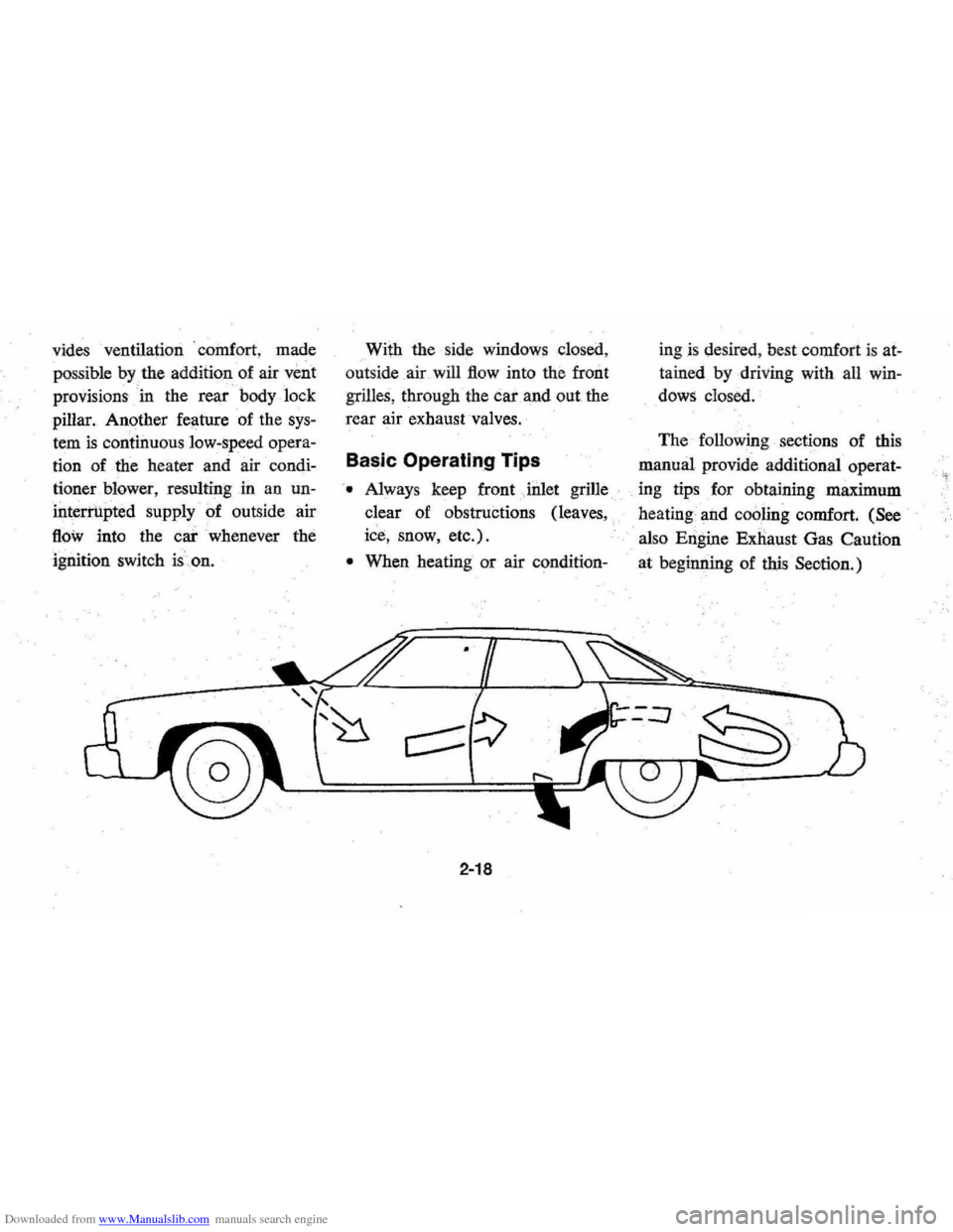 CHEVROLET MONTE CARLO 1976 2.G Owners Manual Downloaded from www.Manualslib.com manuals search engine vides ventilation  . coillfort , made 
possible 
by the additionaf air veilt 
provisions  in the  rear 1:>ody lock 
pillar.  Another  feature 