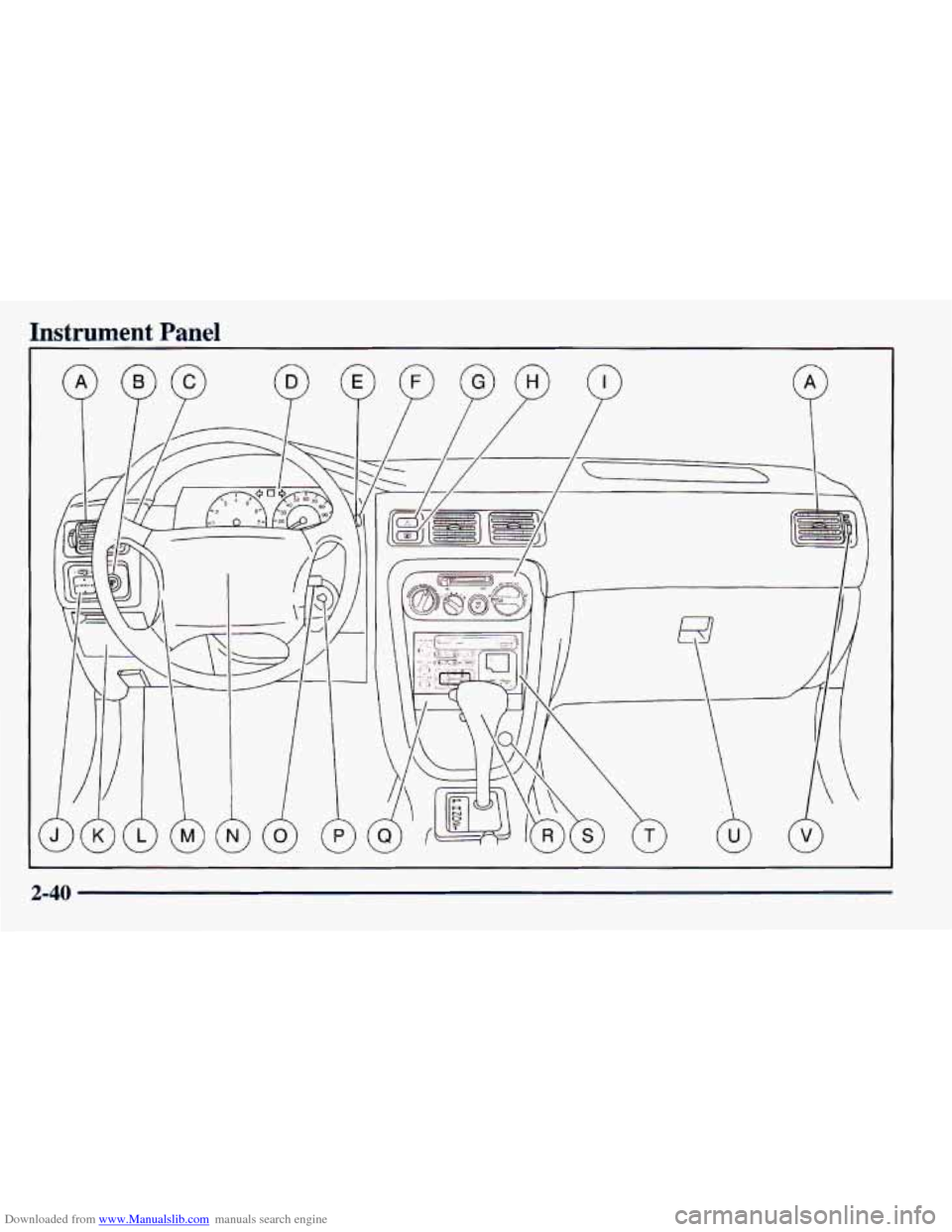 CHEVROLET PRIZM 1998 3.G Owners Manual Downloaded from www.Manualslib.com manuals search engine Instrument Panel 
2-40   