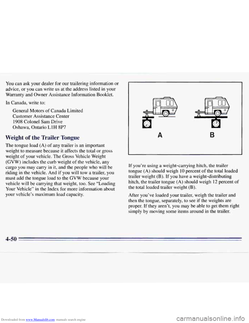 CHEVROLET S10 1996 2.G Owners Manual Downloaded from www.Manualslib.com manuals search engine ~
~ ~~ ~ ~~~ ~~ You can ask your dealer for our trailering information or
advice,
or you can write us at the address listed in yo CHEVROLET S10 1996 2.G Owners Manual Downloaded from www.Manualslib.com manuals search engine ~
~ ~~ ~ ~~~ ~~ You can ask your dealer for our trailering information or
advice,
or you can write us at the address listed in yo