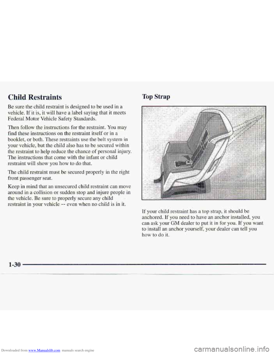 CHEVROLET S10 1997 2.G Owners Manual Downloaded from www.Manualslib.com manuals search engine Top Strap   