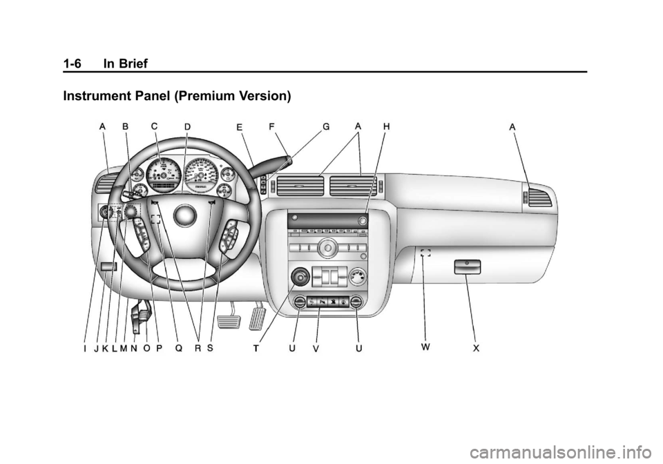 CHEVROLET SILVERADO 2011 2.G Owners Manual Black plate (6,1)Chevrolet Silverado Owner Manual - 2011
1-6 In Brief
Instrument Panel (Premium Version) 