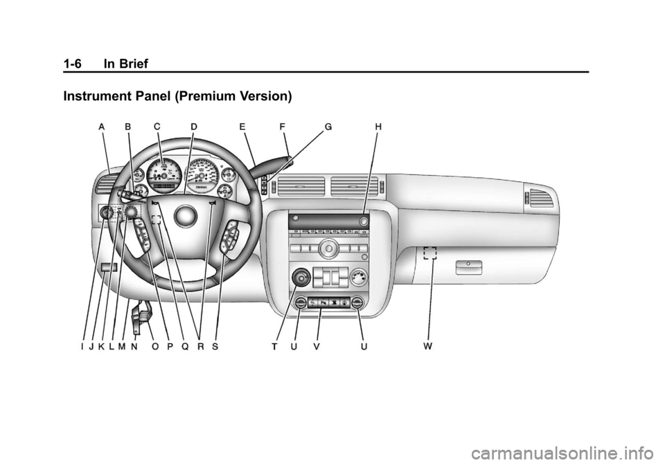 CHEVROLET SILVERADO 2012 2.G Owners Manual Black plate (6,1)Chevrolet Silverado Owner Manual - 2012
1-6 In Brief
Instrument Panel (Premium Version) 