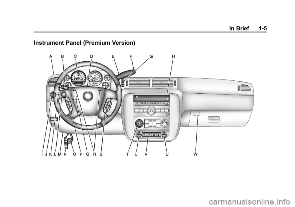 CHEVROLET SILVERADO 2013 2.G Owners Manual Black plate (5,1)Chevrolet Silverado Owner Manual - 2013 - crc2 - 8/13/12
In Brief 1-5
Instrument Panel (Premium Version) 