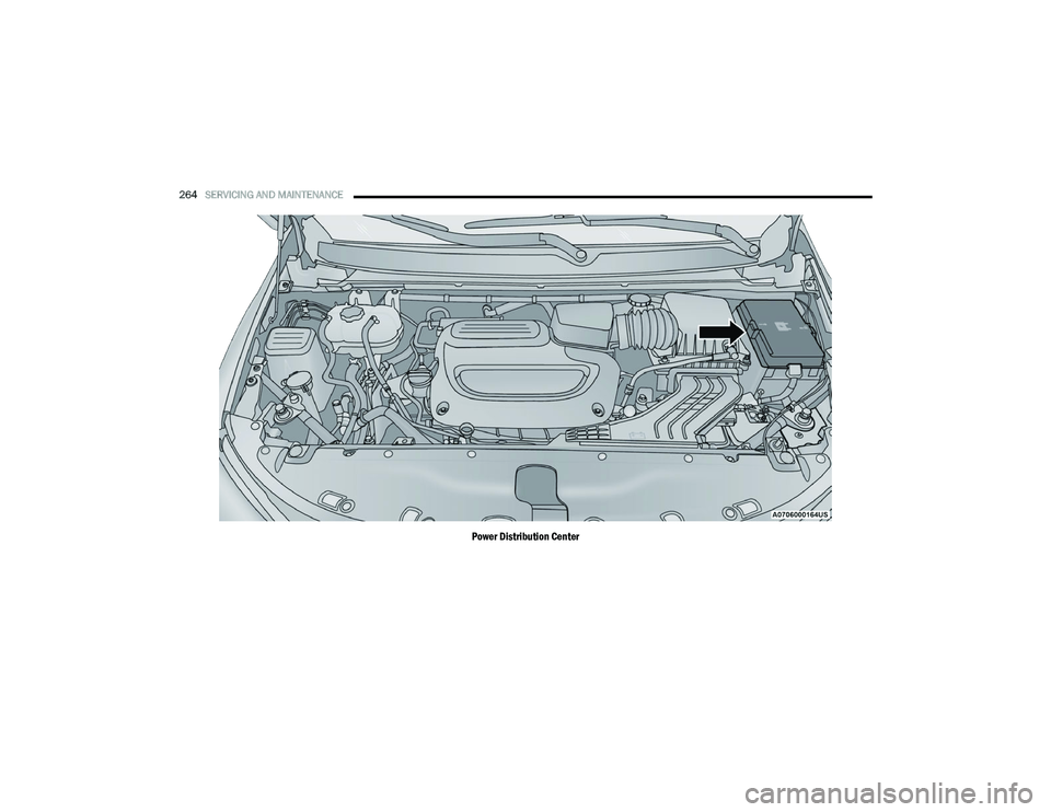 CHRYSLER VOYAGER 2022  Owners Manual 
264SERVICING AND MAINTENANCE  
Power Distribution Center

22_RUVG_OM_EN_USC_t.book  Page 264   