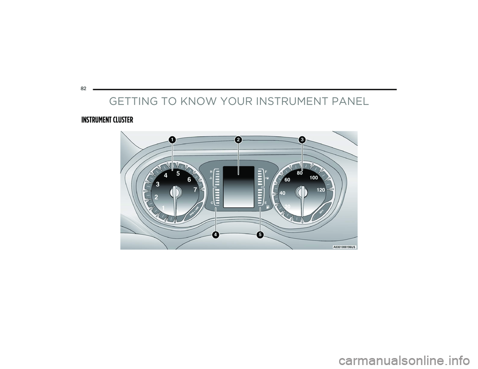 CHRYSLER VOYAGER 2022  Owners Manual 
82  
GETTING TO KNOW YOUR INSTRUMENT PANEL
INSTRUMENT CLUSTER

22_RUVG_OM_EN_USC_t.book  Page 82   