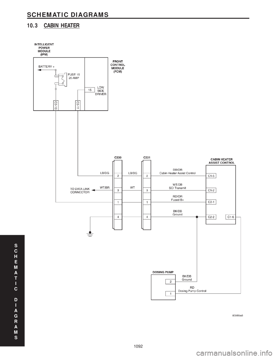 CHRYSLER VOYAGER 2001  Service Manual 10.3 CABIN HEATER
S
C
H
E
M
A
T
I
C
D
I
A
G
R
A
M
S
1092
SCHEMATIC DIAGRAMS 