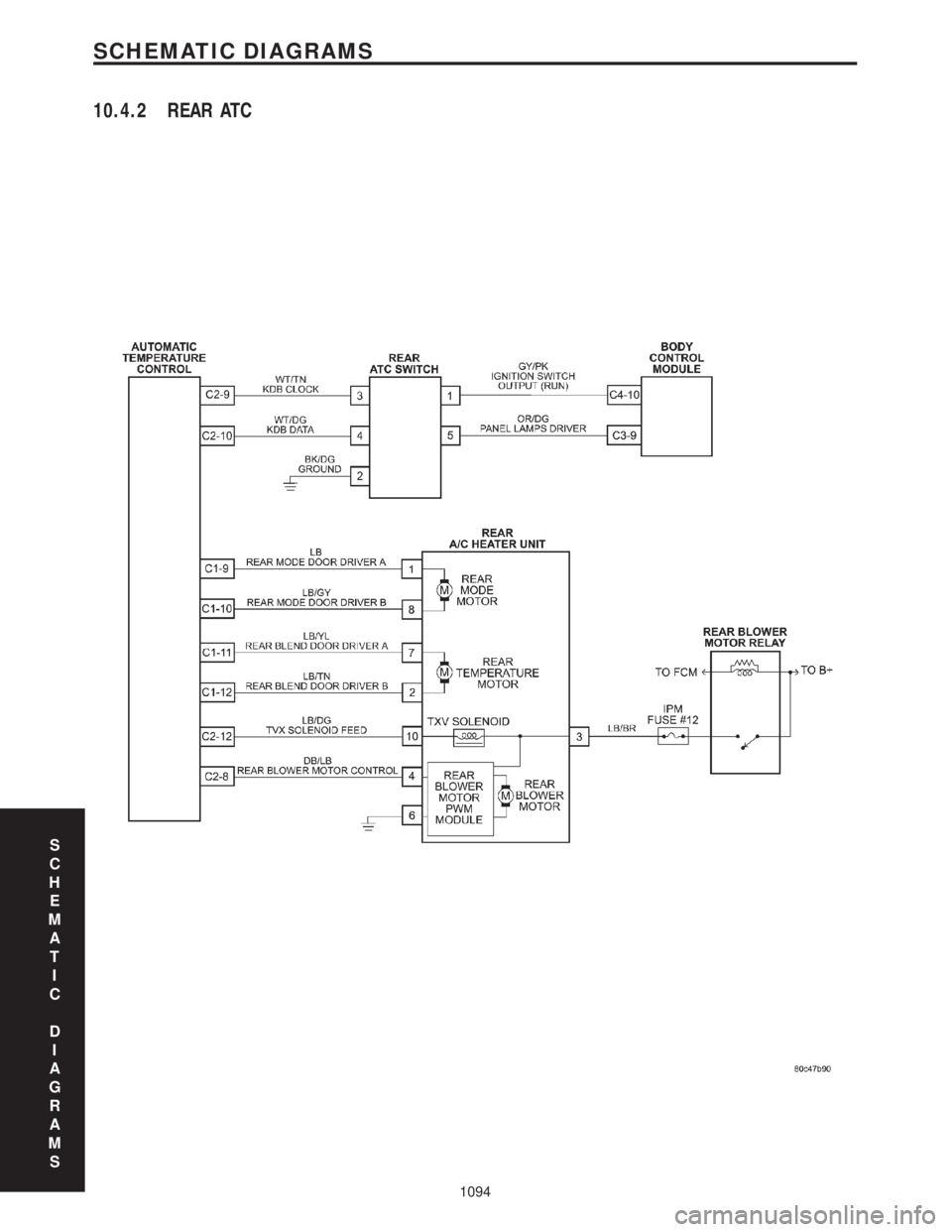 CHRYSLER VOYAGER 2001  Service Manual 10.4.2 REAR ATC
S
C
H
E
M
A
T
I
C
D
I
A
G
R
A
M
S
1094
SCHEMATIC DIAGRAMS 