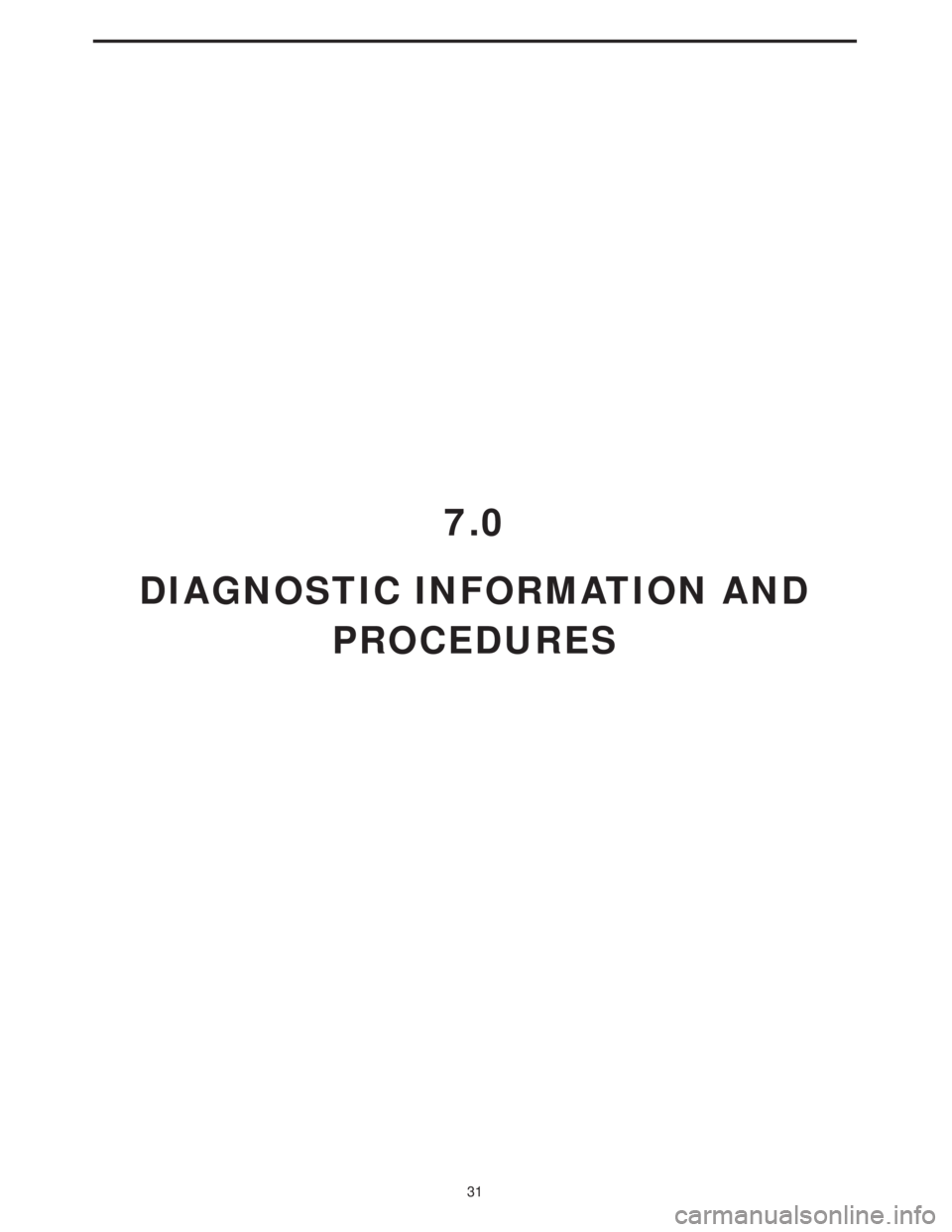 CHRYSLER VOYAGER 2001  Service Manual 7.0
DIAGNOSTIC INFORMATION AND
PROCEDURES
31 