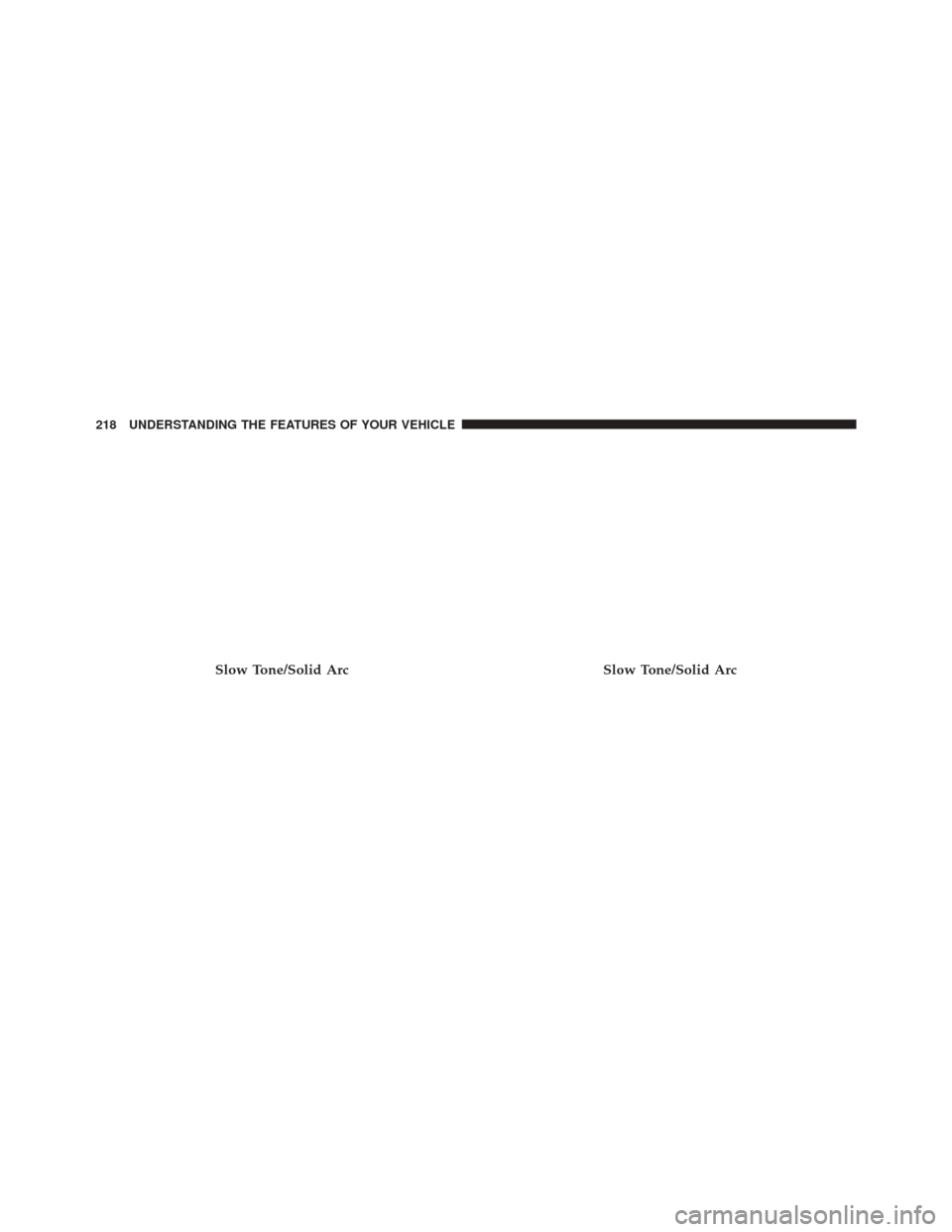 CHRYSLER 300 2016 2.G Owners Manual Slow Tone/Solid ArcSlow Tone/Solid Arc
218 UNDERSTANDING THE FEATURES OF YOUR VEHICLE 