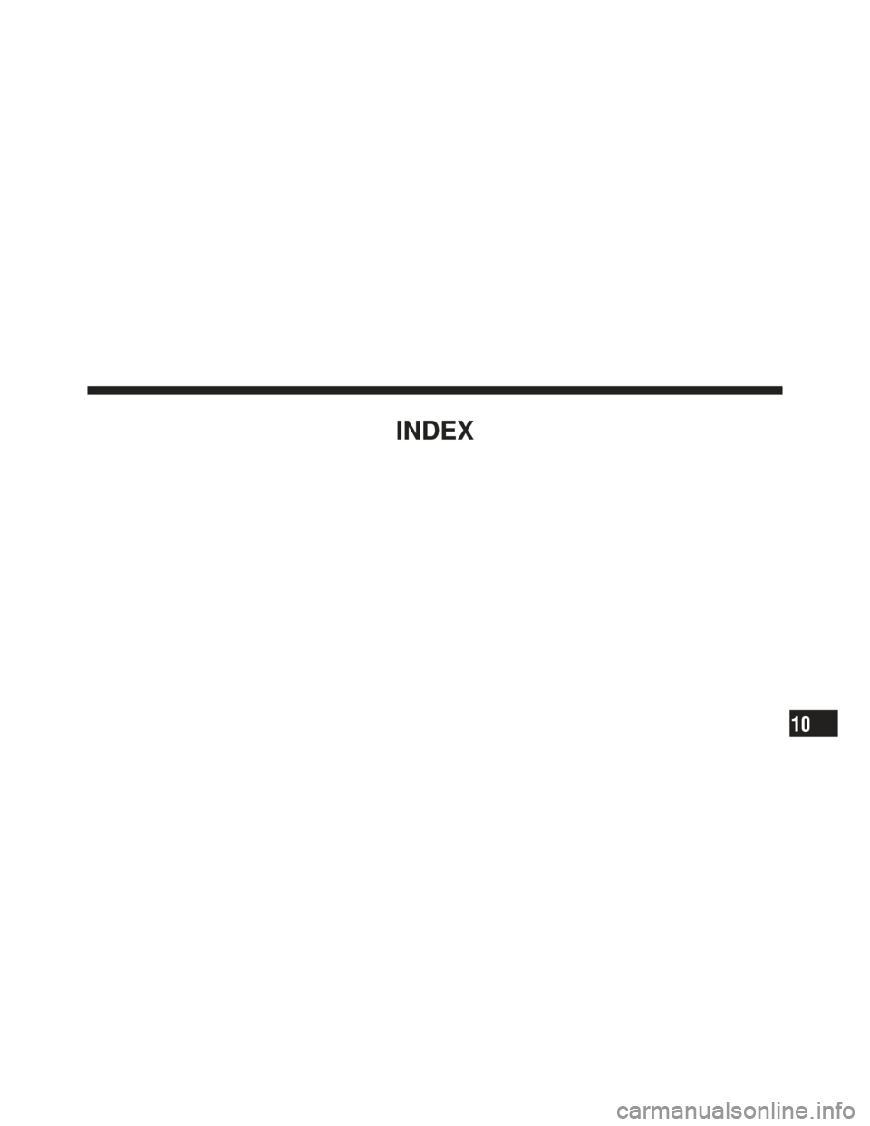 CHRYSLER PT CRUISER 2010 1.G Owners Manual INDEX
10 