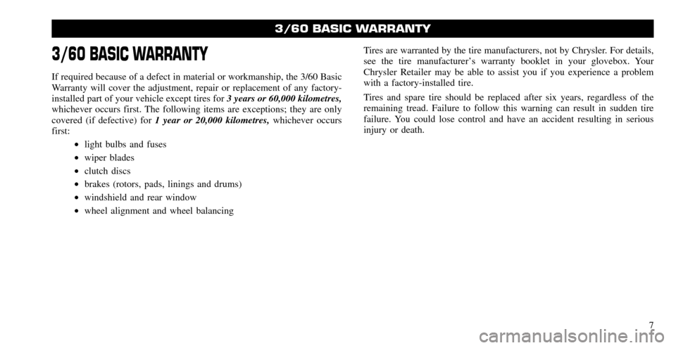 CHRYSLER TOWN AND COUNTRY 2010 5.G Warranty Booklet 