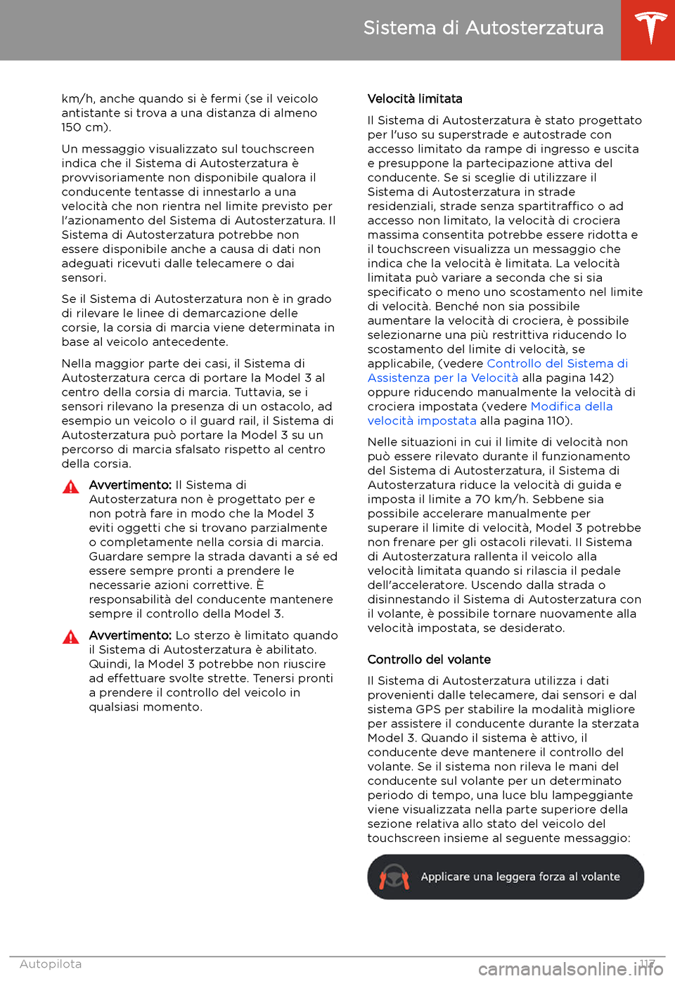 TESLA MODEL 3 2020  Manuale del proprietario (in Italian) km/h, anche quando si 