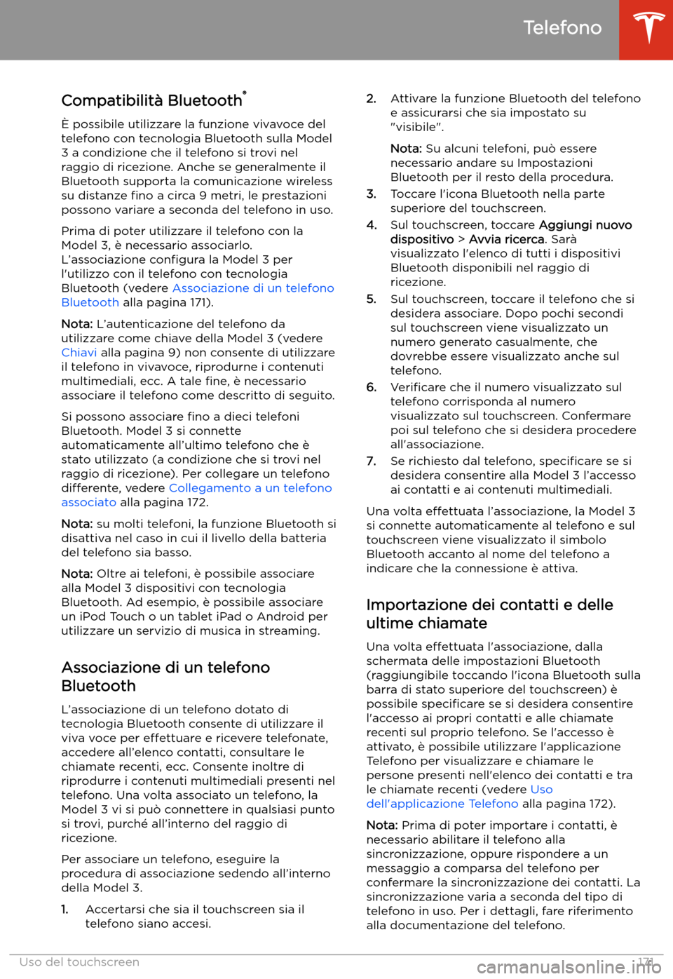 TESLA MODEL 3 2020  Manuale del proprietario (in Italian) Telefono
Compatibilit