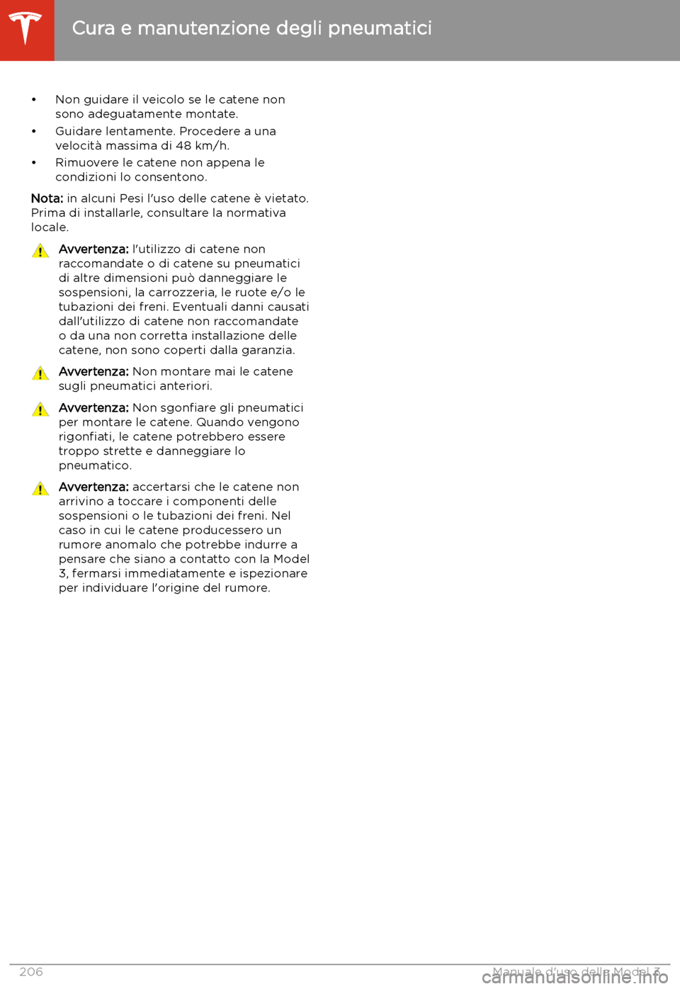 TESLA MODEL 3 2020  Manuale del proprietario (in Italian) 