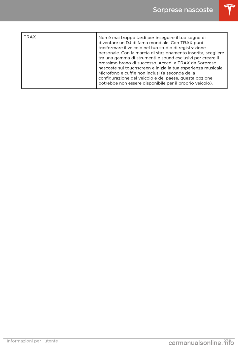 TESLA MODEL 3 2020  Manuale del proprietario (in Italian) TRAXNon 