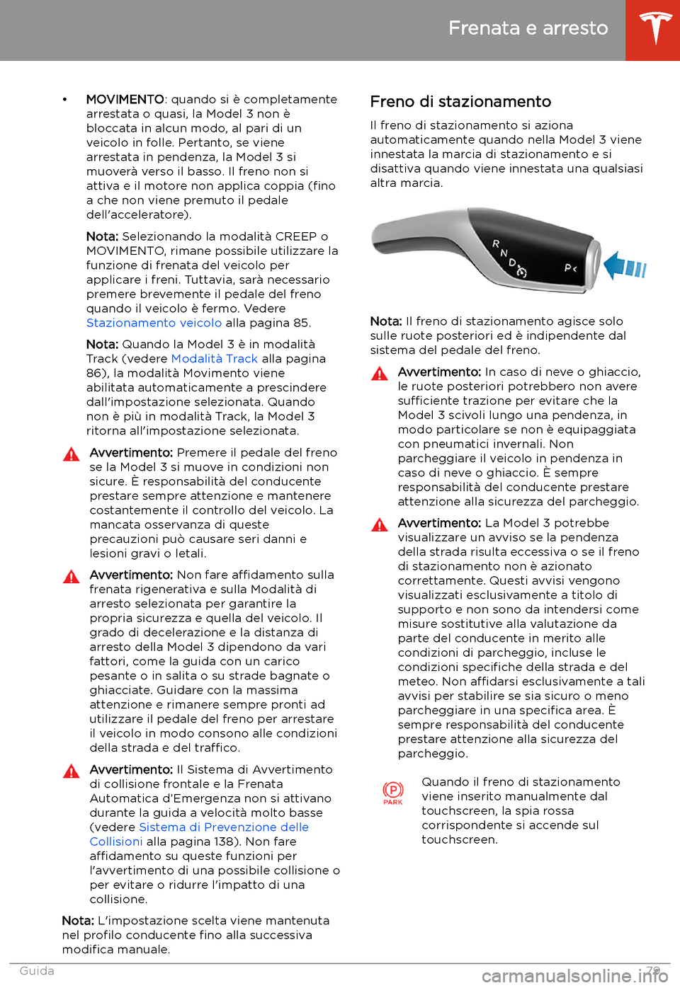 TESLA MODEL 3 2020  Manuale del proprietario (in Italian) 