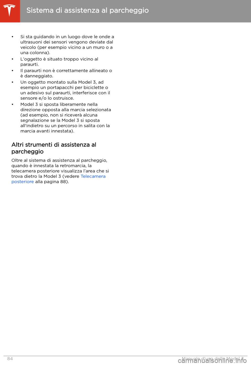 TESLA MODEL 3 2020  Manuale del proprietario (in Italian) 