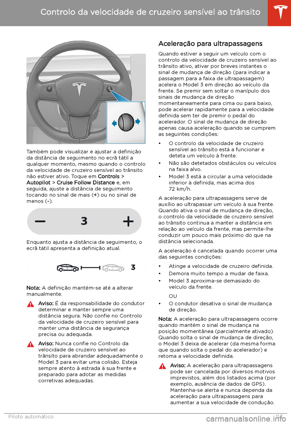 TESLA MODEL 3 2020  Manual do proprietário (in Portuguese) Tamb