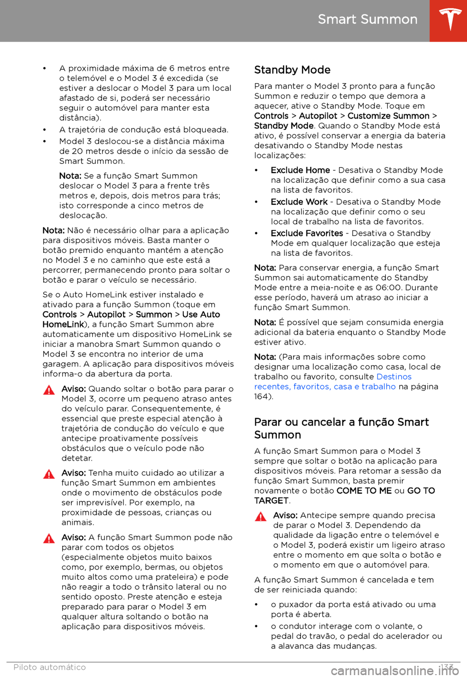 TESLA MODEL 3 2020  Manual do proprietário (in Portuguese) 
