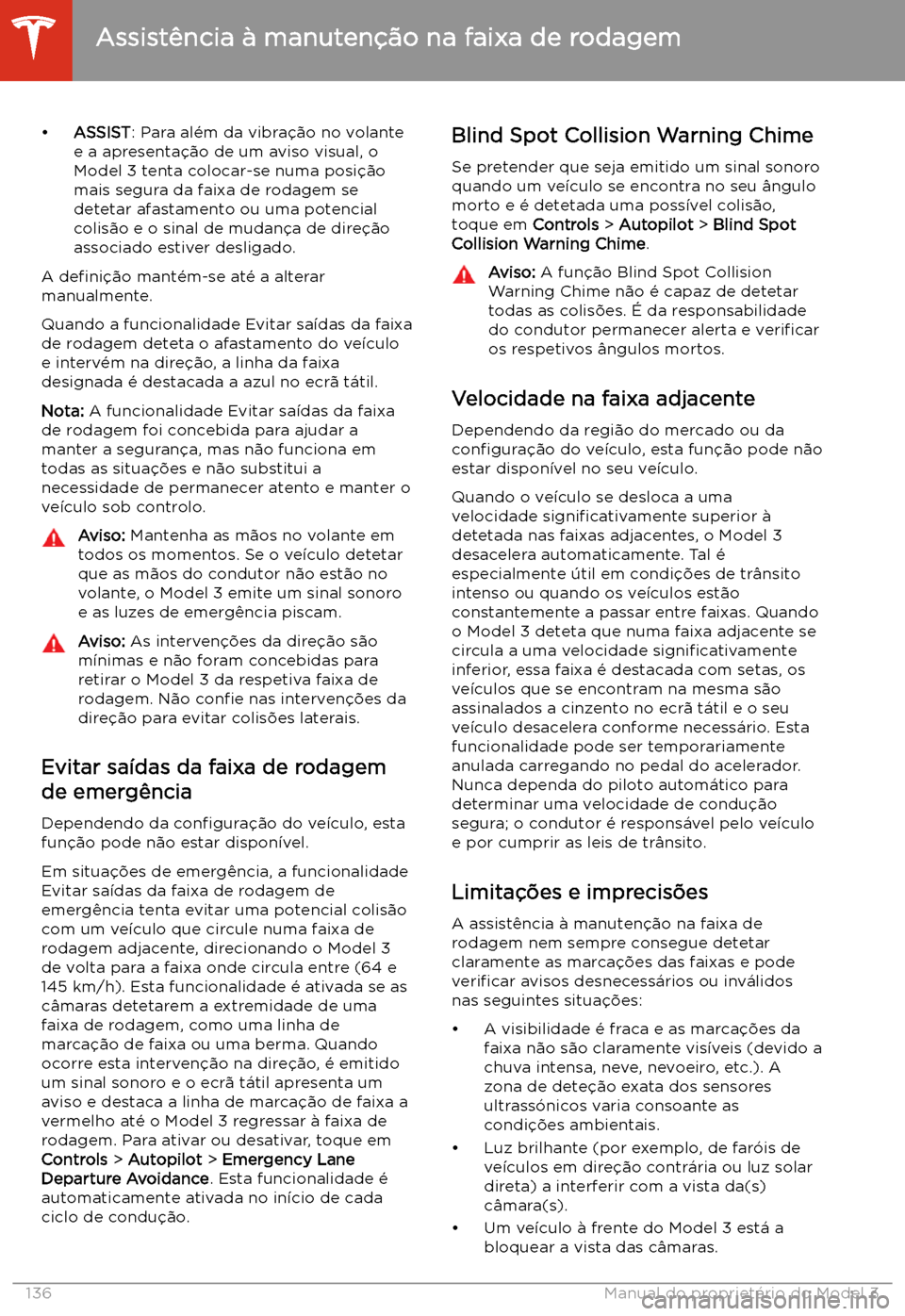 TESLA MODEL 3 2020  Manual do proprietário (in Portuguese) 