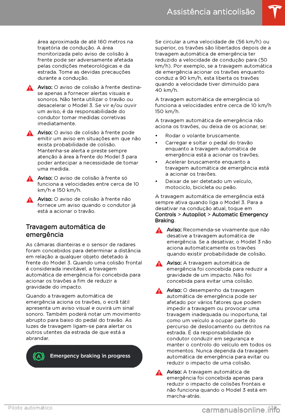 TESLA MODEL 3 2020  Manual do proprietário (in Portuguese) 