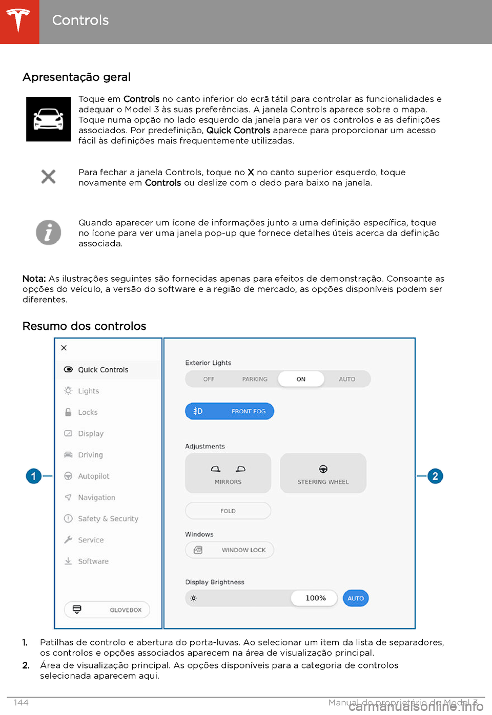 TESLA MODEL 3 2020  Manual do proprietário (in Portuguese) Utilizar o ecr