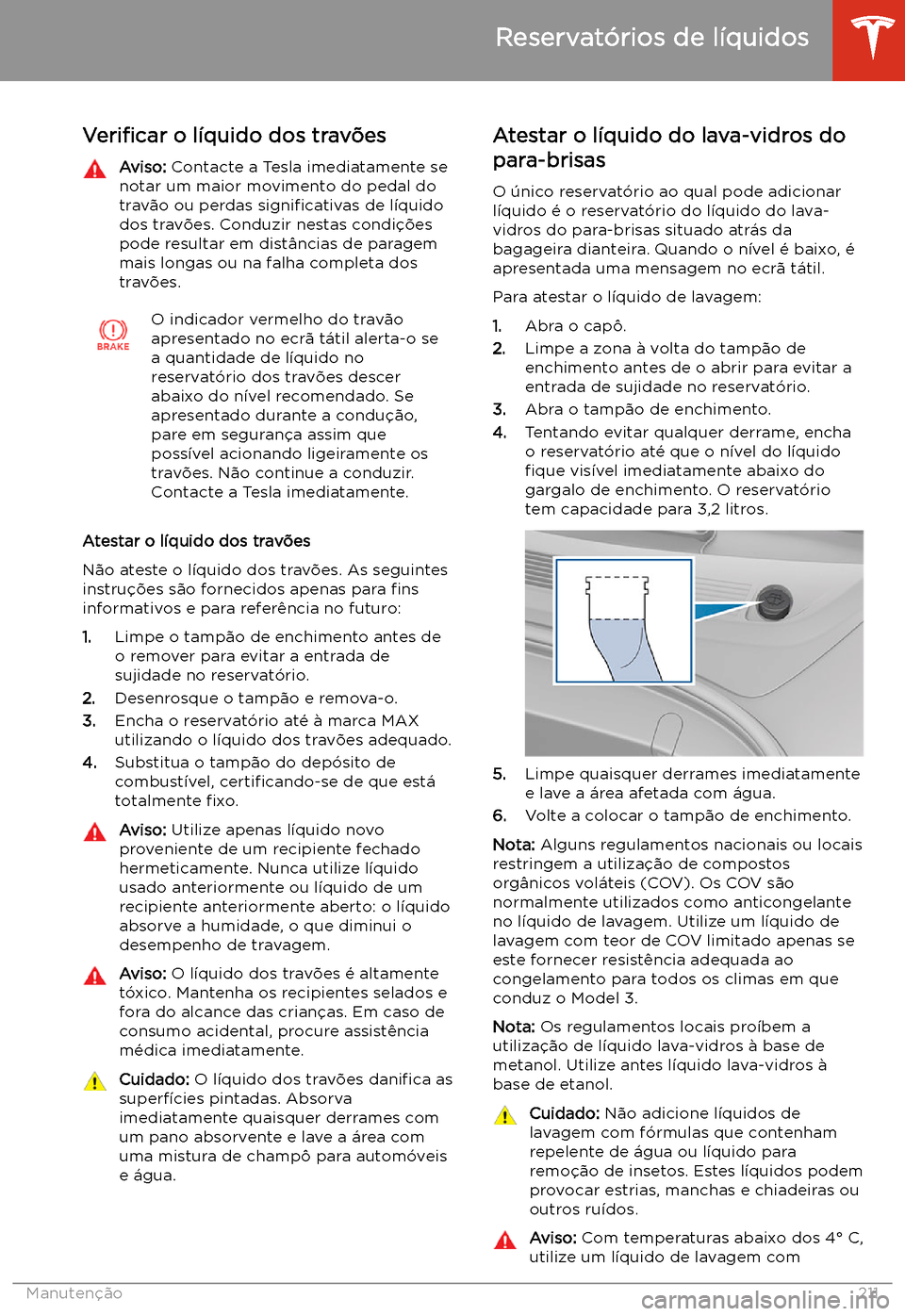 TESLA MODEL 3 2020  Manual do proprietário (in Portuguese) Veri