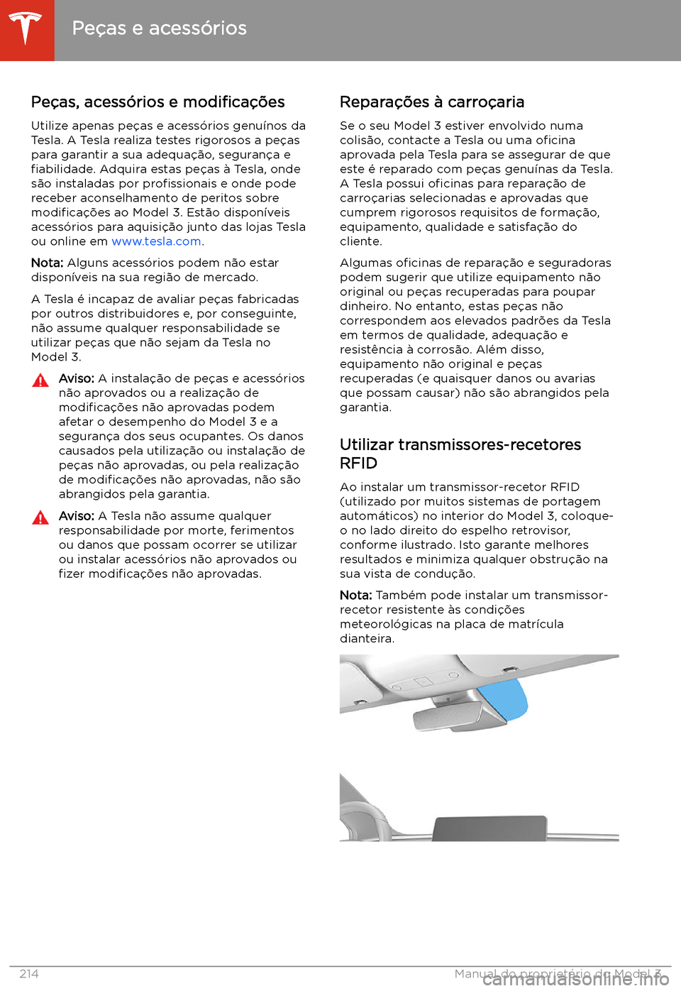 TESLA MODEL 3 2020  Manual do proprietário (in Portuguese) Pe