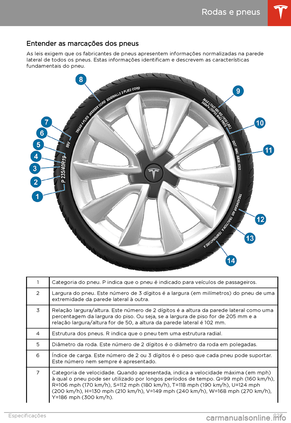 TESLA MODEL 3 2020  Manual do proprietário (in Portuguese) Entender as marca