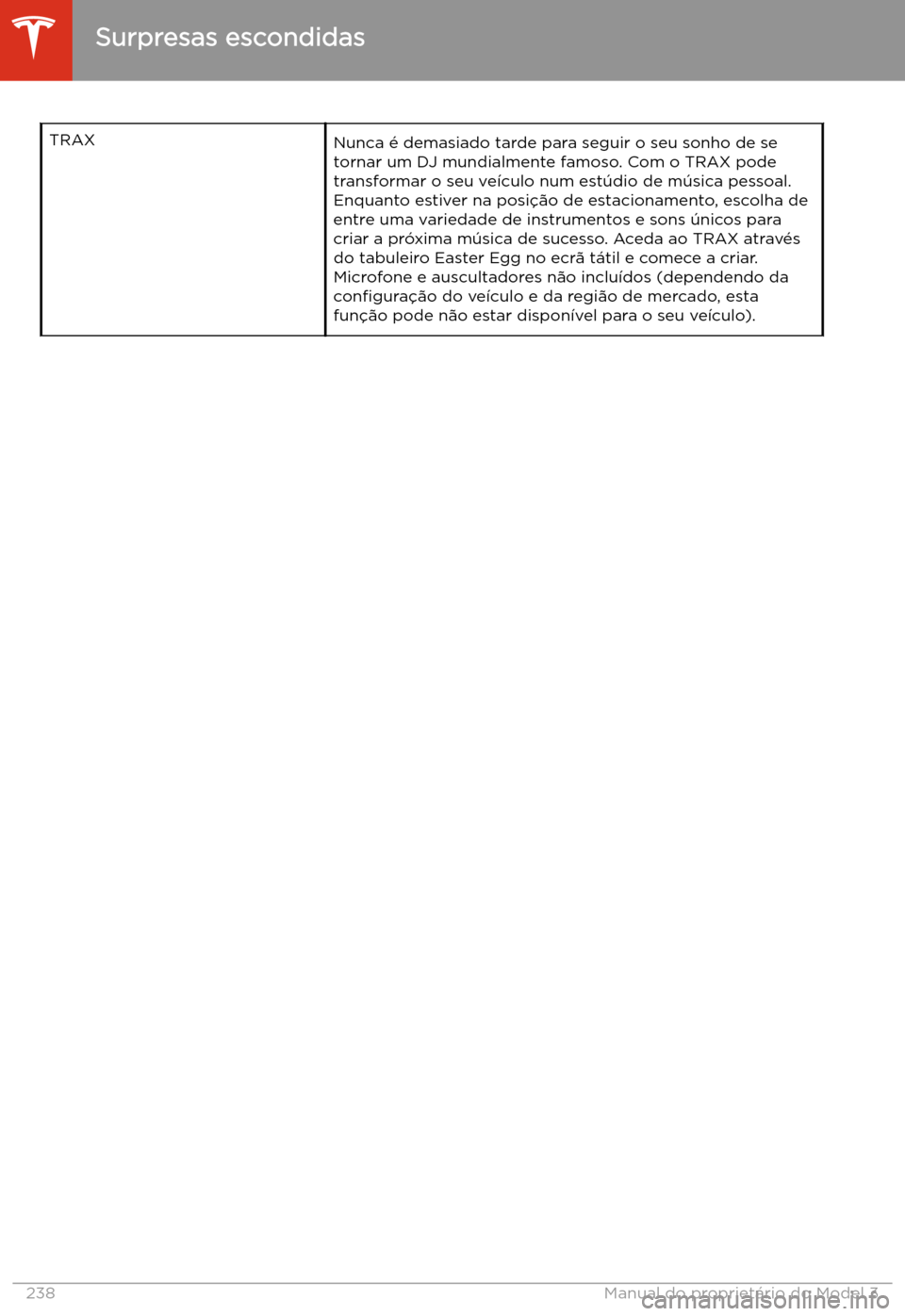 TESLA MODEL 3 2020  Manual do proprietário (in Portuguese) TRAXNunca 