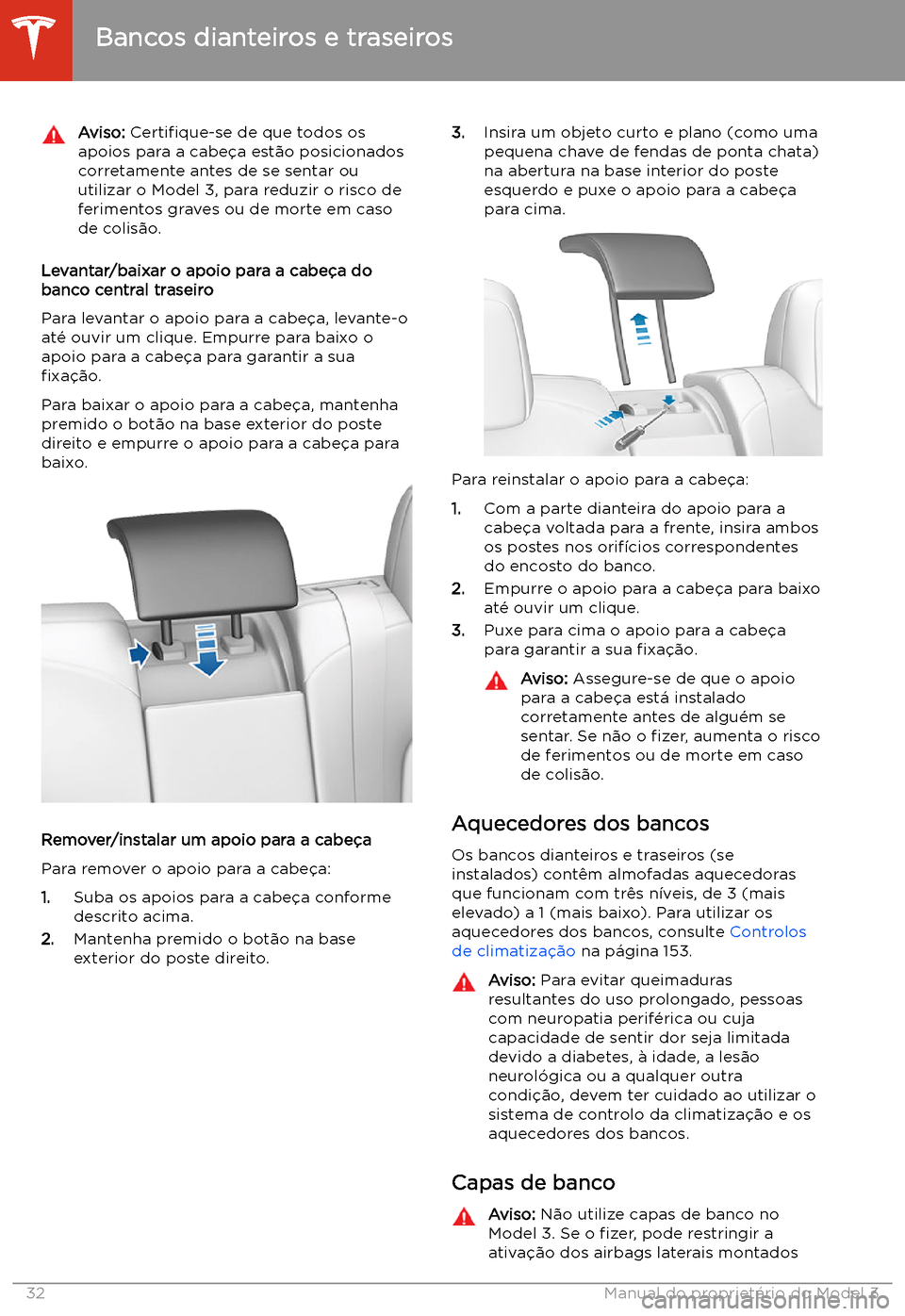 TESLA MODEL 3 2020  Manual do proprietário (in Portuguese) Aviso: Certi