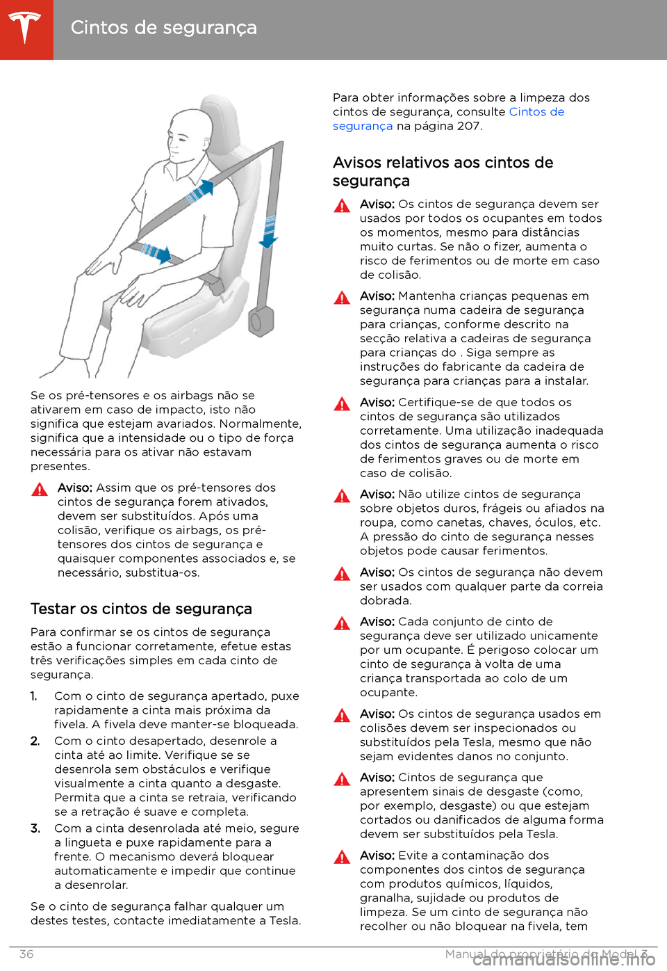 TESLA MODEL 3 2020  Manual do proprietário (in Portuguese) Se os pr