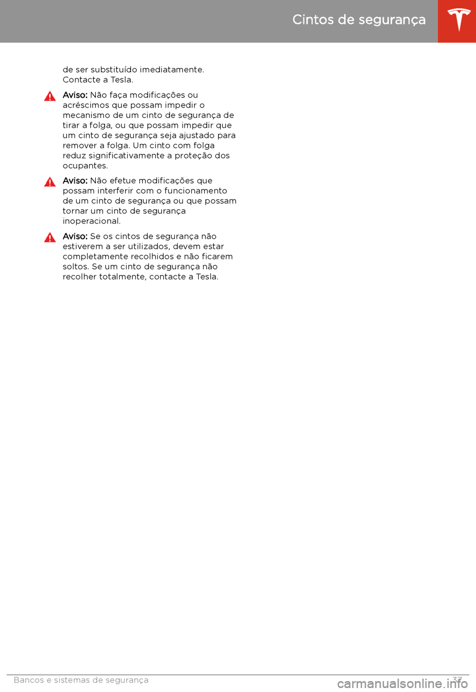 TESLA MODEL 3 2020  Manual do proprietário (in Portuguese) de ser substitu