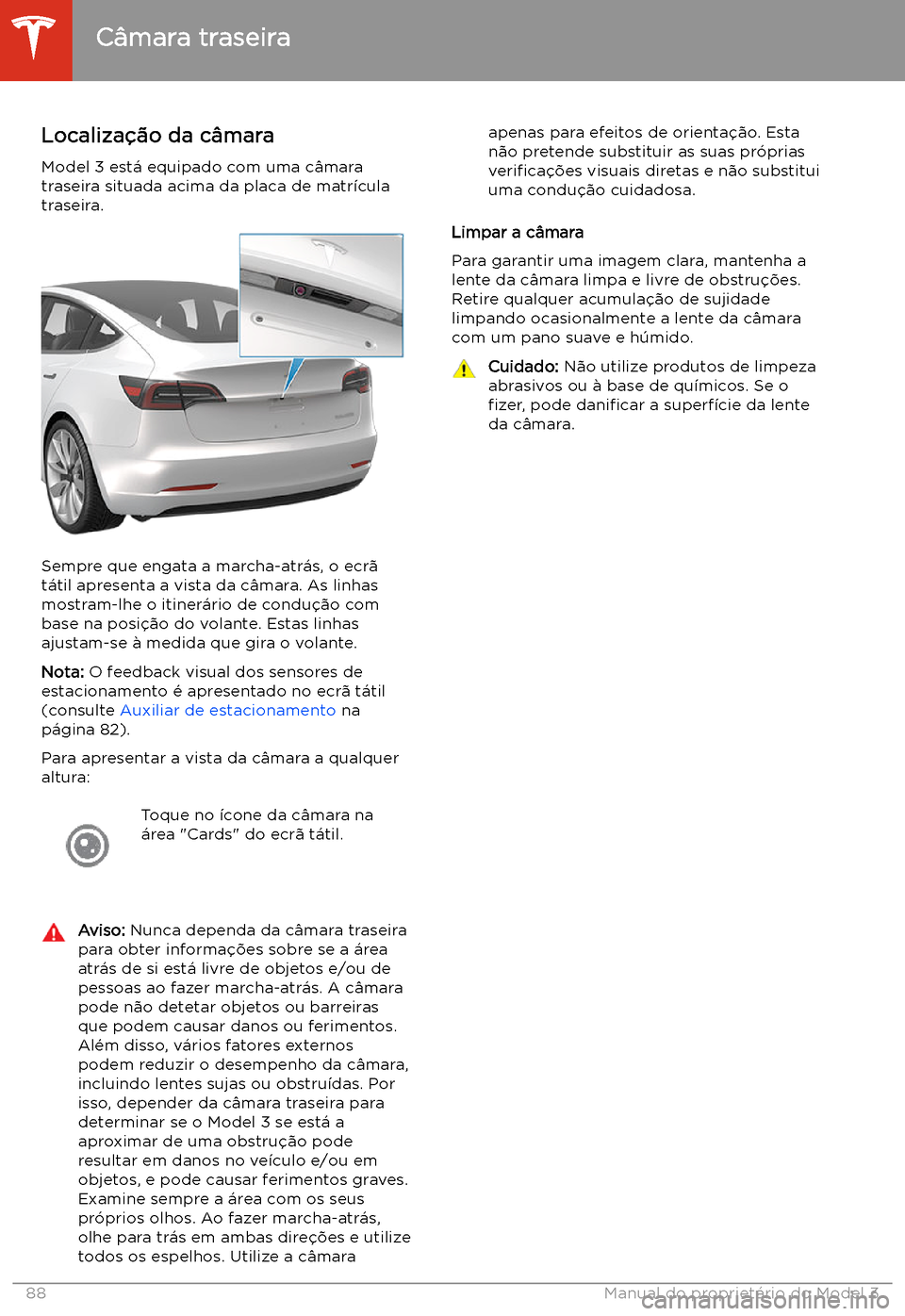 TESLA MODEL 3 2020  Manual do proprietário (in Portuguese) C