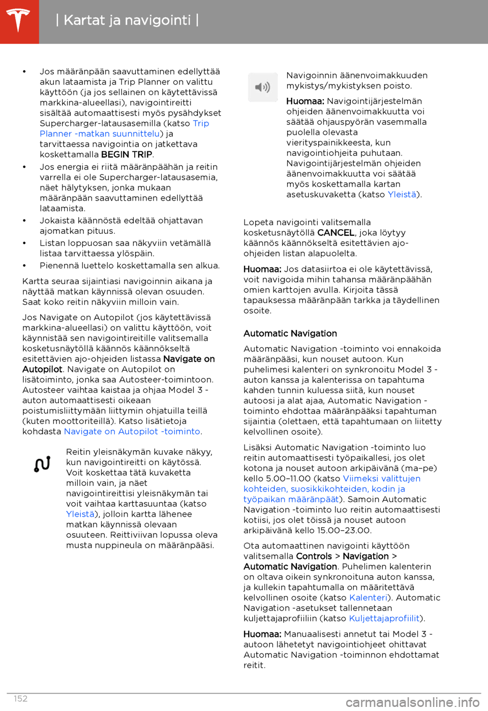 TESLA MODEL 3 2020  Omistajan käsikirja (in Finnish) 