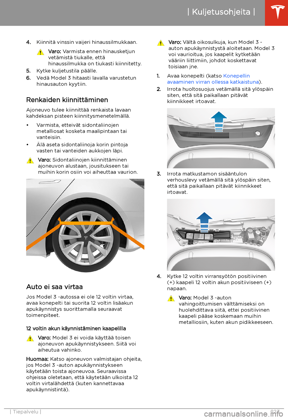 TESLA MODEL 3 2020  Omistajan käsikirja (in Finnish) 4.Kiinnit