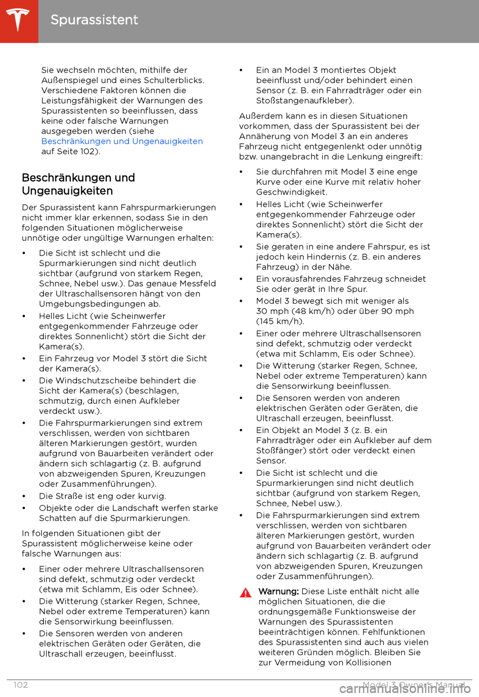 TESLA MODEL 3 2019  Betriebsanleitung (in German) Sie wechseln m