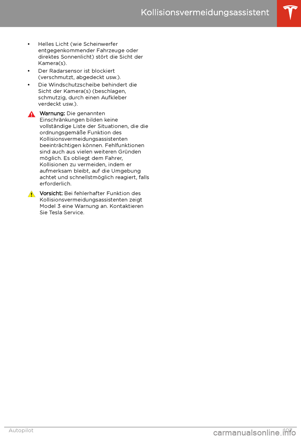 TESLA MODEL 3 2019  Betriebsanleitung (in German) 