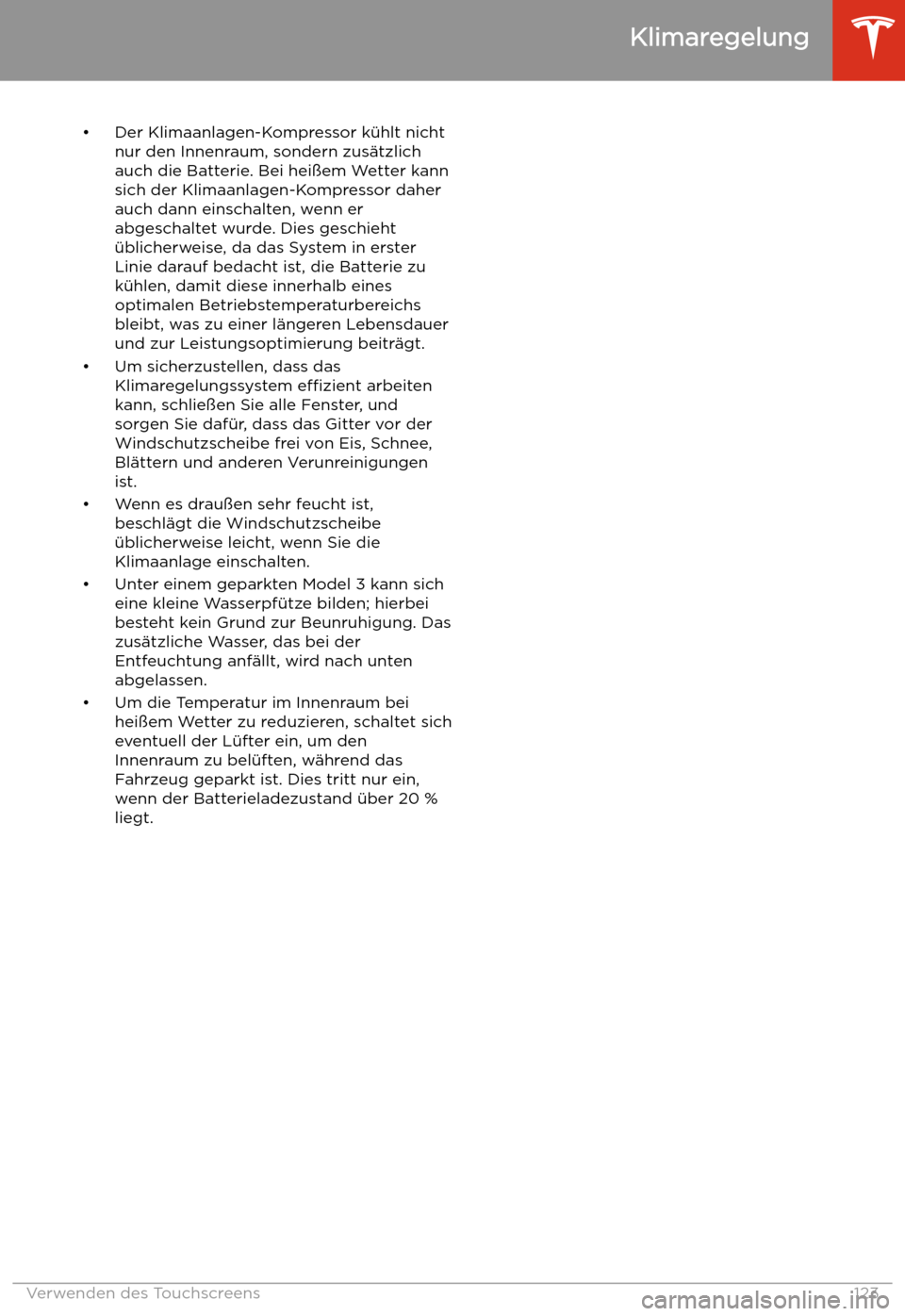 TESLA MODEL 3 2019  Betriebsanleitung (in German) 