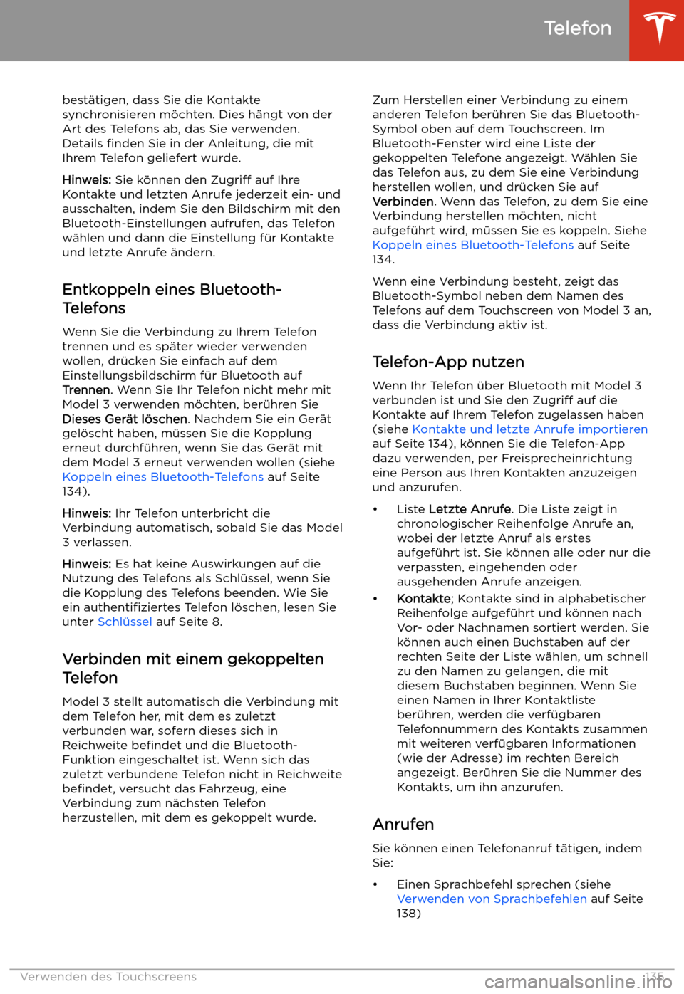 TESLA MODEL 3 2019  Betriebsanleitung (in German) best