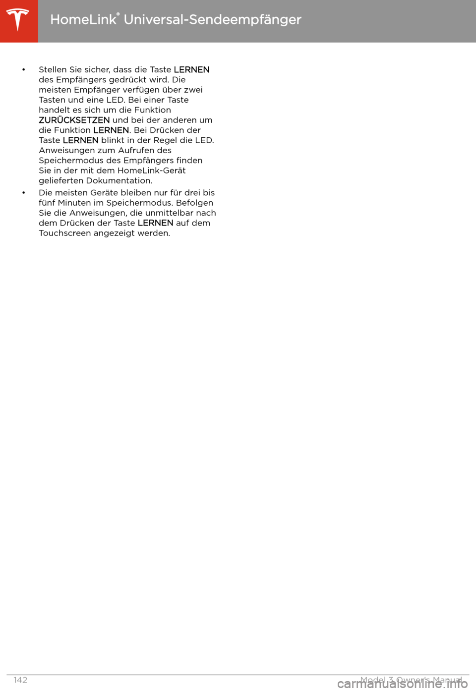 TESLA MODEL 3 2019  Betriebsanleitung (in German) 