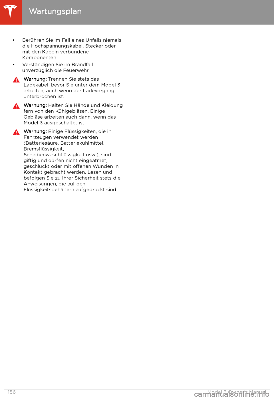 TESLA MODEL 3 2019  Betriebsanleitung (in German) 