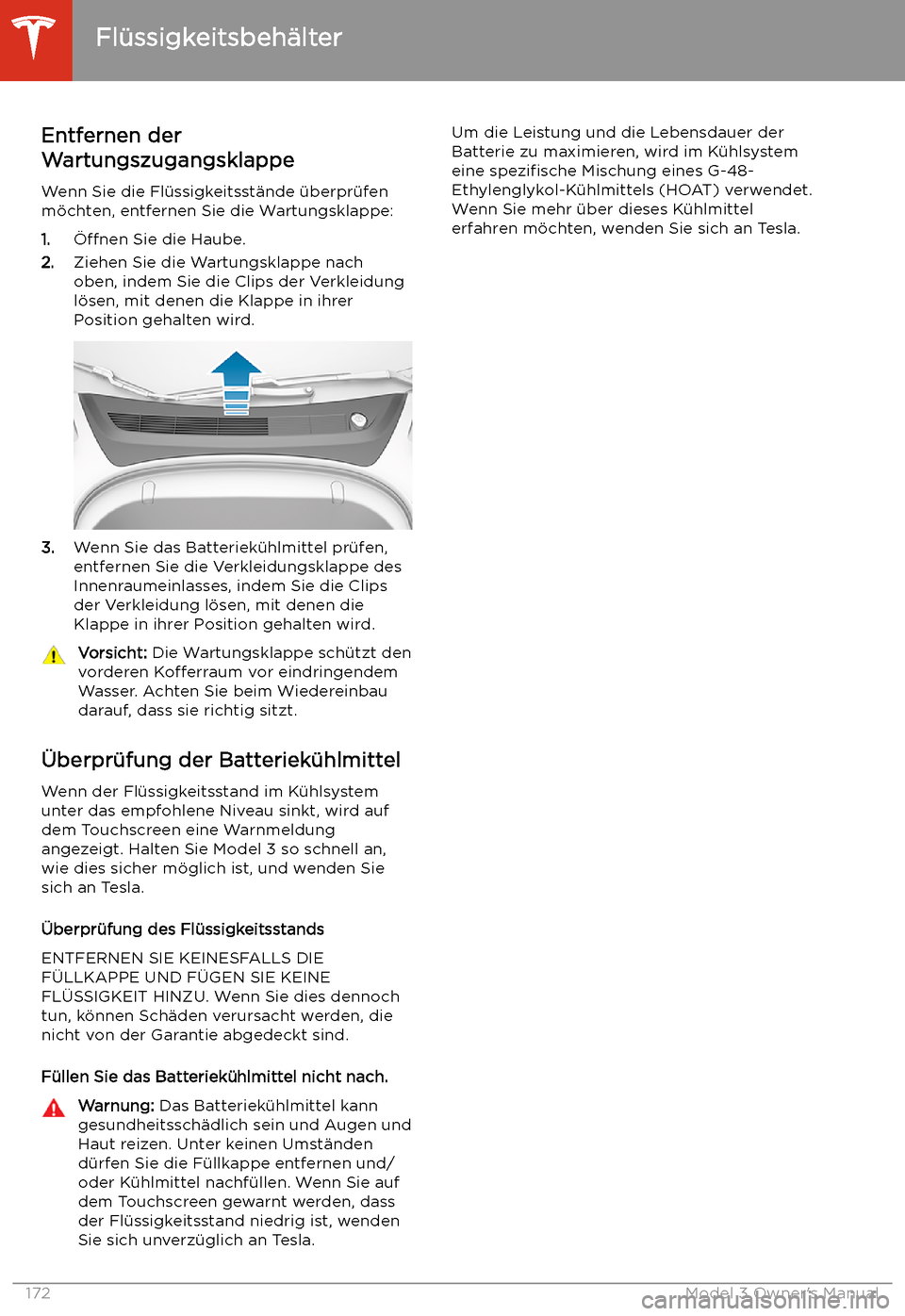 TESLA MODEL 3 2019  Betriebsanleitung (in German) Fl