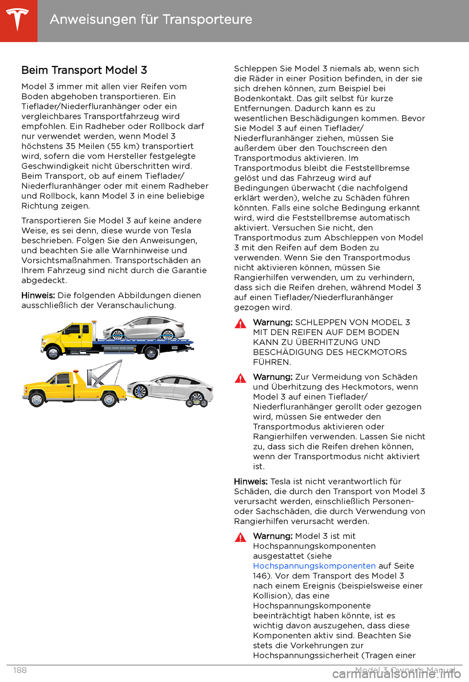 TESLA MODEL 3 2019  Betriebsanleitung (in German) Anweisungen f