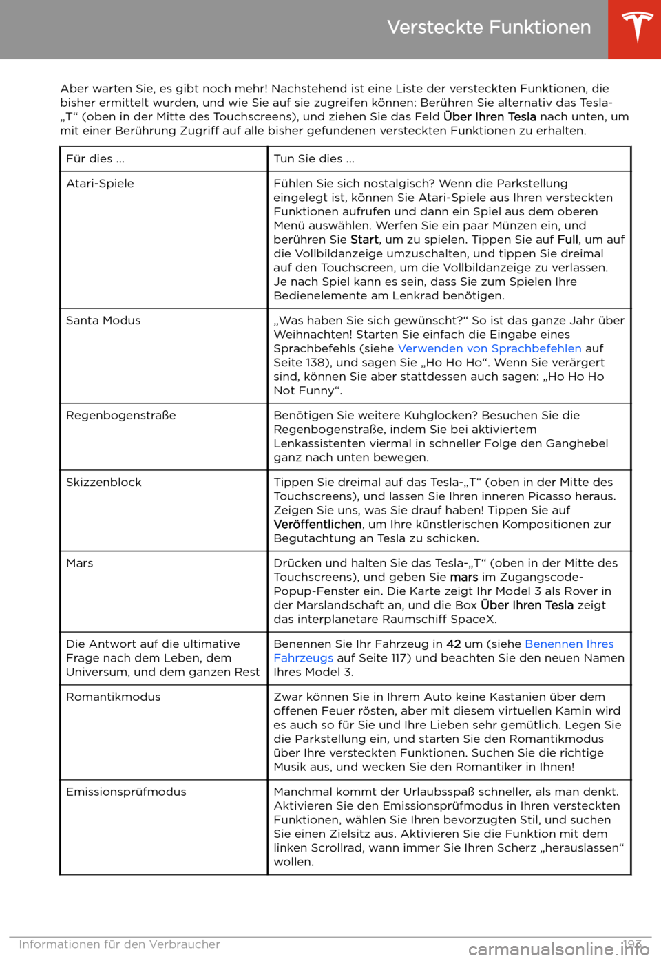 TESLA MODEL 3 2019  Betriebsanleitung (in German) Informationen f