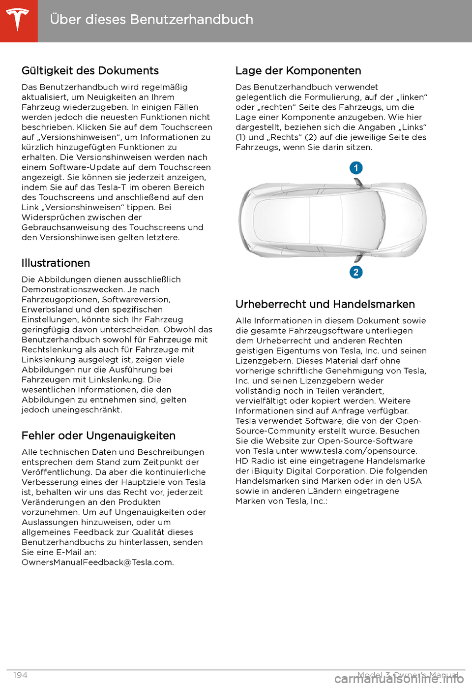 TESLA MODEL 3 2019  Betriebsanleitung (in German) 