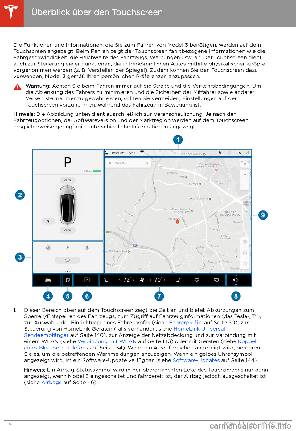TESLA MODEL 3 2019  Betriebsanleitung (in German) 