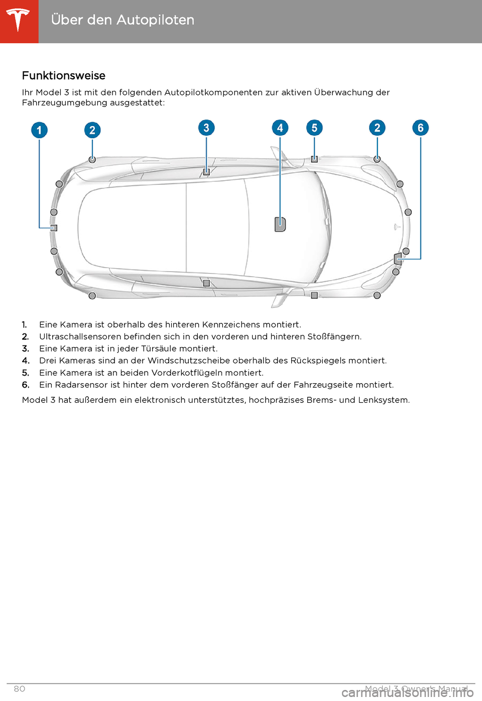 TESLA MODEL 3 2019  Betriebsanleitung (in German) Autopilot
